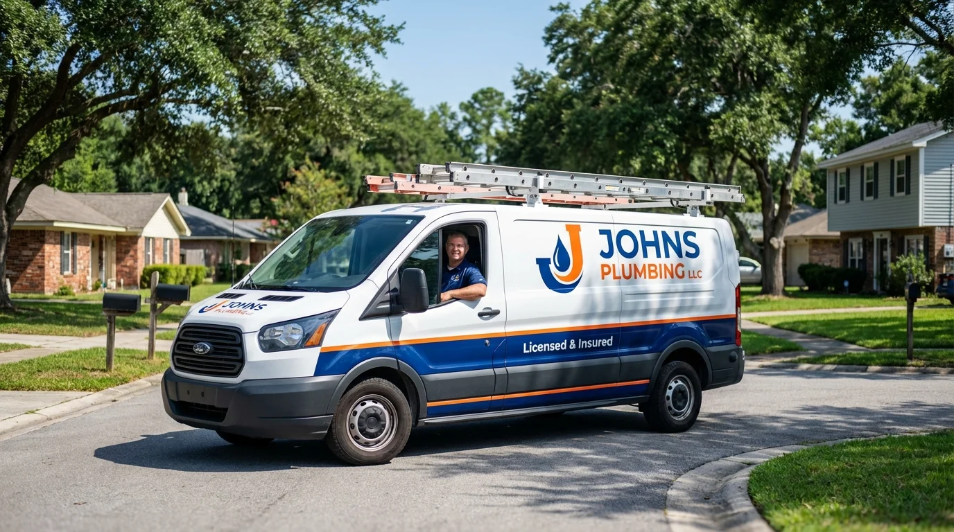 Johns Plumbing LLC service van in Arroyo Grande, CA