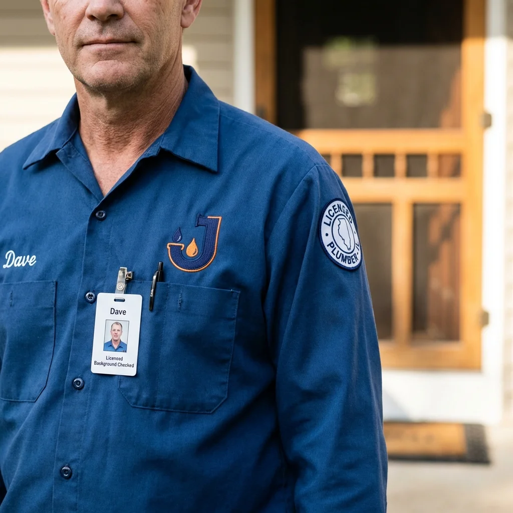 Licensed plumber showing ID badge in Arroyo Grande, CA