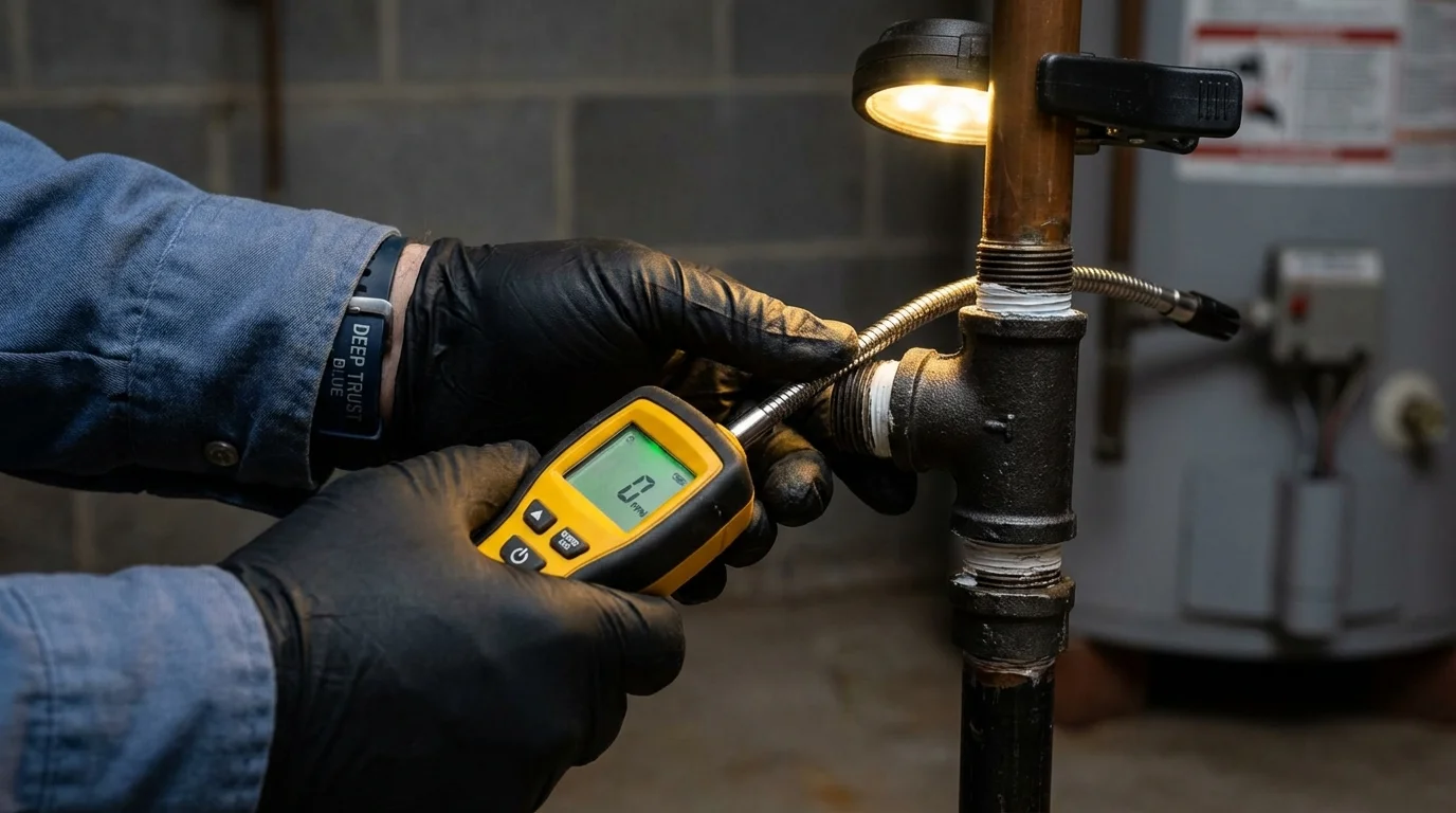 Gas leak detection with electronic sniffer by Johns Plumbing LLC in Arroyo Grande