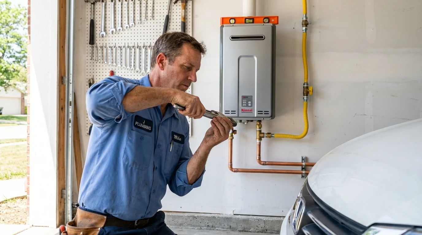 Tankless water heater installation by a Johns Plumbing LLC plumber in Arroyo Grande